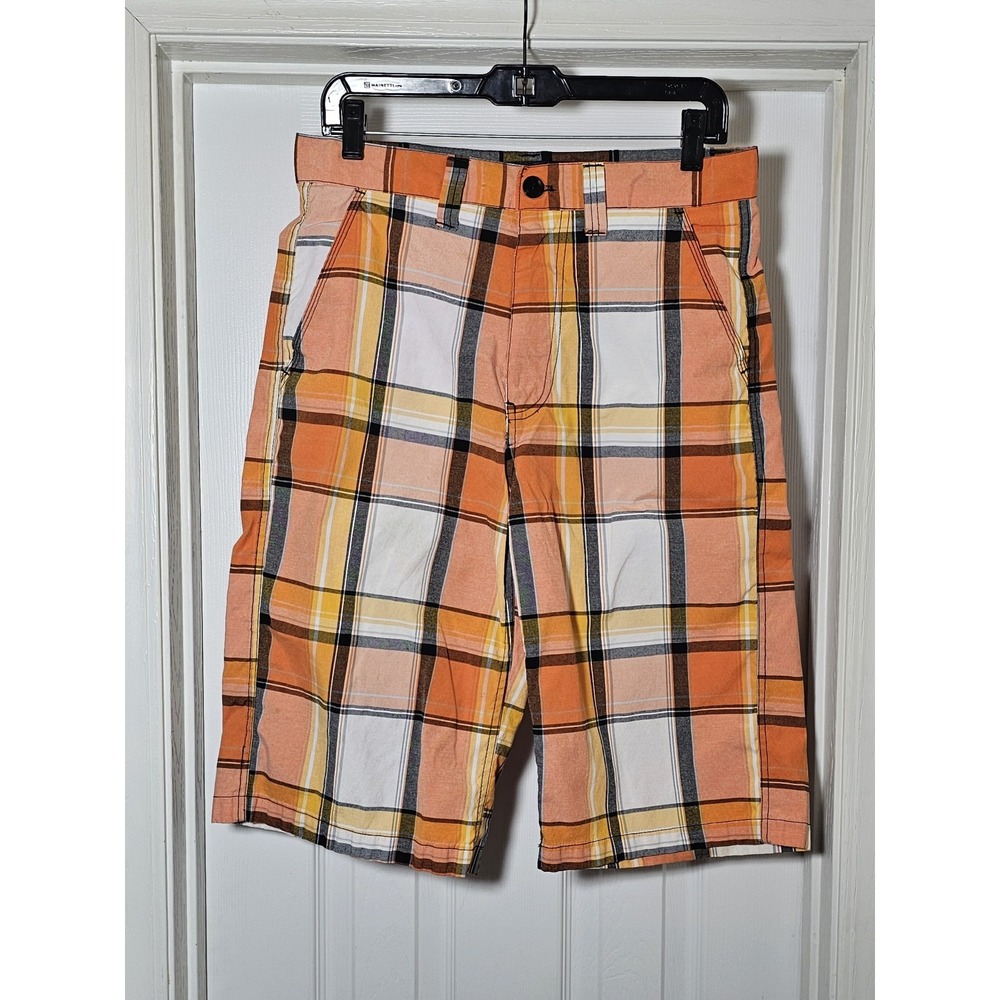 Southpole‎ Shorts Men's 32 Orange Plaid Y2K long baggy hip hop Measures 30" W
